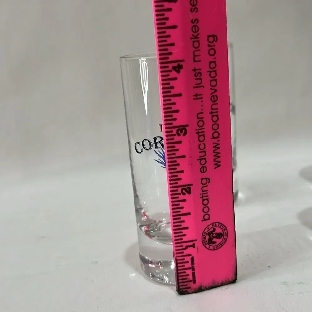 Tequila Corazon Shot Glasses 2 Oz Each Blue Red Writing 4 Included 4 1/4 In Tall